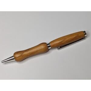 Slimline Twist Pen Silver Finish English Elm Body Hand turned‎ Pen